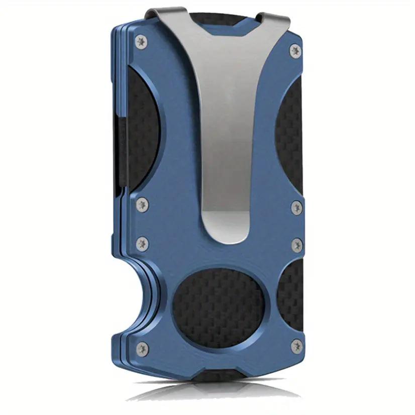 Тактический металлический кошелек с блокировкой RFID, держатель для карт из углеродного волокна