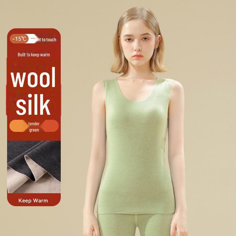 Женская бесшовная майка: Рубашка без рукавов из тонкого флиса и жилет на весну и осень