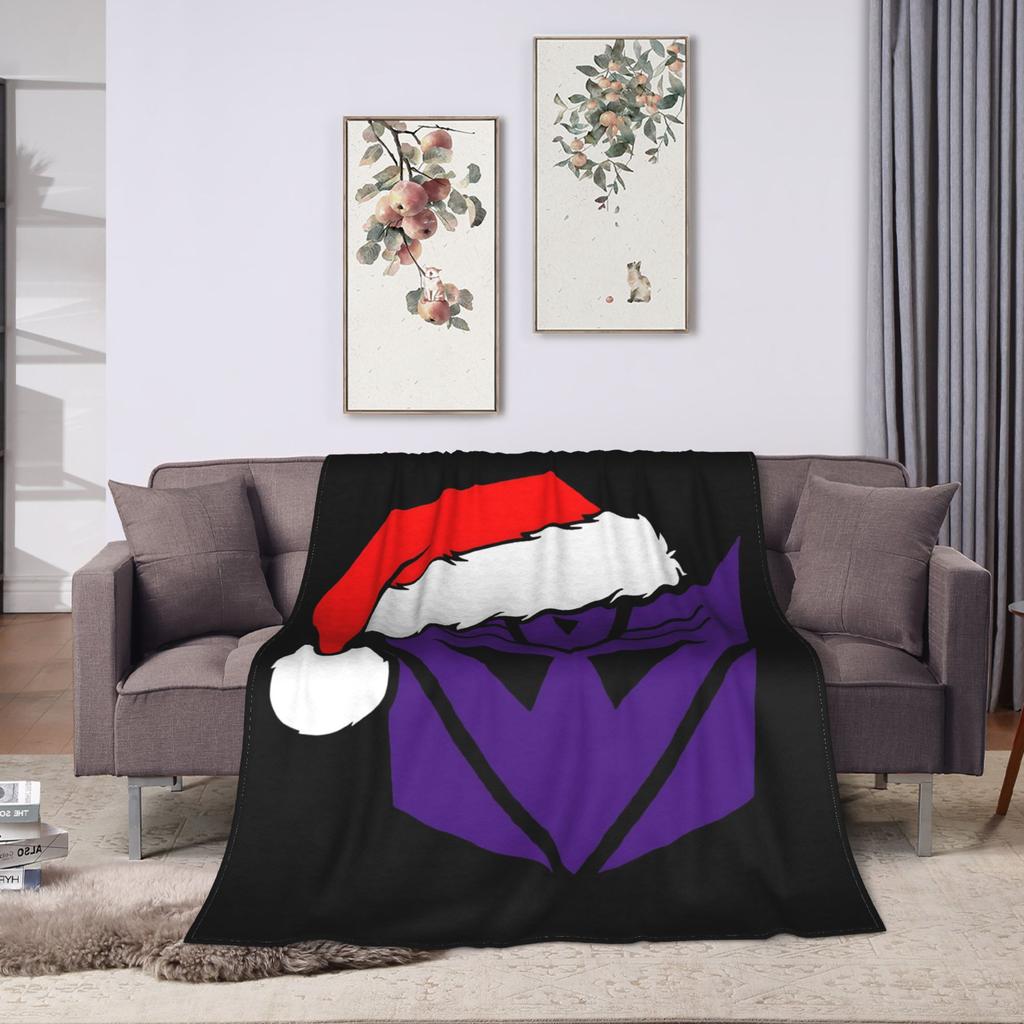 T-Transformers Christmas Autobots Santa Hat Warm Soft Plush Flannel Throw Blanket For Kids Couch Chair Sofa Bed Bedspread Cover
