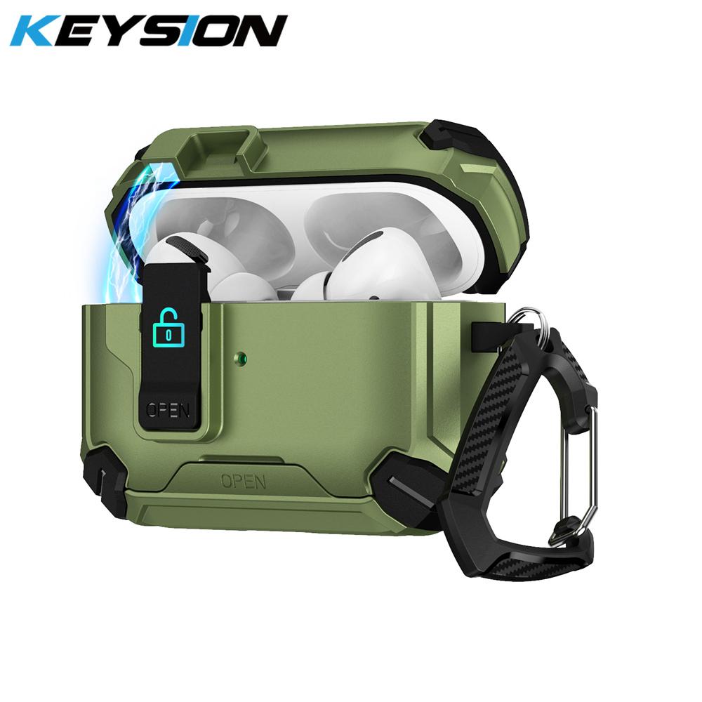 KEYSION Магнитный автоматический переключатель Чехол для наушников для Airpods Pro 3 Pro 2 Ударопрочный Подставка для телефона Чехол для наушников для AirPods 4 3 2 1