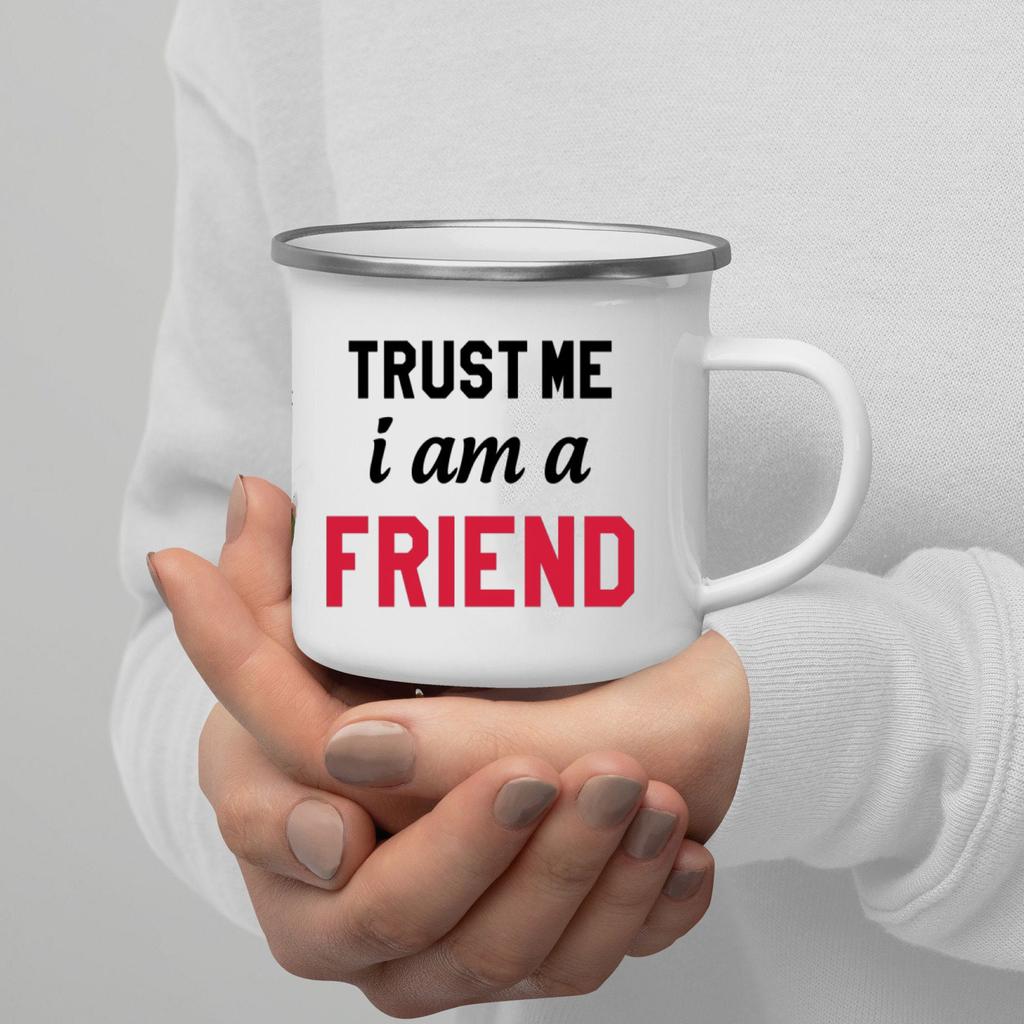 Кружка для кофе с эмалью Trust Me I Am с ручкой для вина, пива, сока, колы, молока, лучший подарок на праздник на открытом воздухе