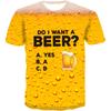 Fashion Cool Yellow T-Shirt Fanta Beverage Beer 3D Printed Style Casual Quick Drying T-Shirt Round Neck Men's Tops