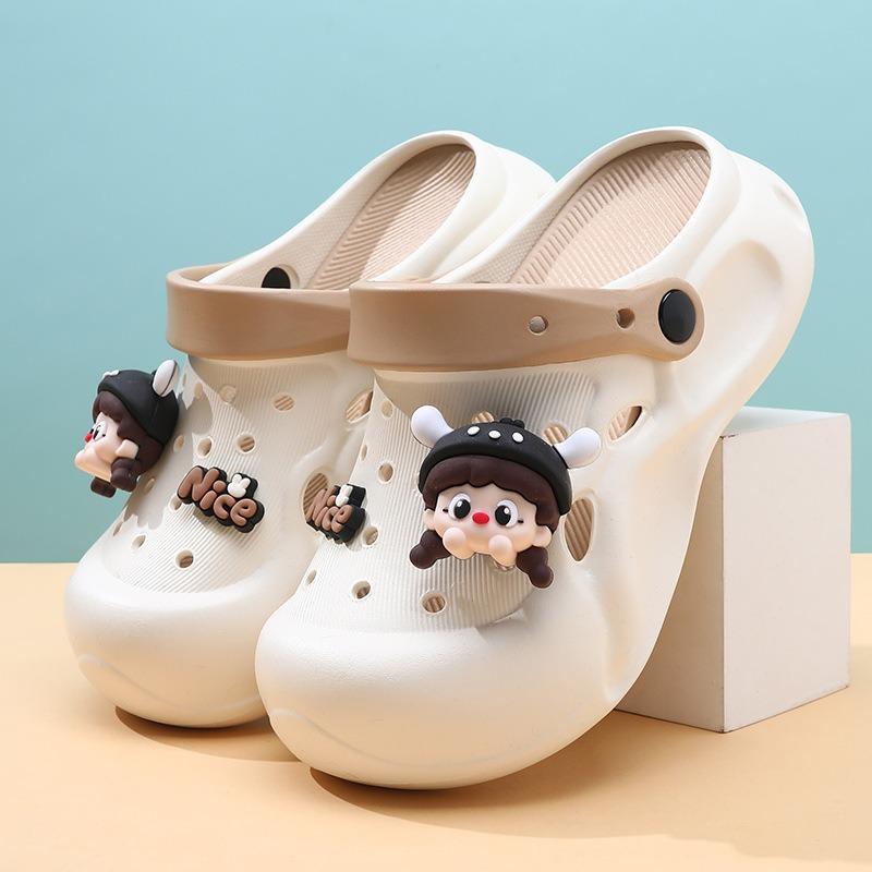 Летняя обувь eva с отверстиями женские новые дезодорирующие милые тапочки на толстой подошве с увеличением роста DIY сандалии