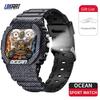 LOKMAT OCEAN Outdoor Sports Smartwatch 175 Touch Screen for Calling Flashlight SOS Compass Silicone Band Camouflage Design