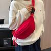 Red Fashion Chest Bag Men's And Women's Casual Sports Crossbody Bag Korean All-matching New Canvas Bag Simple Portable Waist Bag