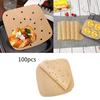 Air 100pcs Square Fryer Paper Disposable Non Stick Bake Steamer Liner Parchment