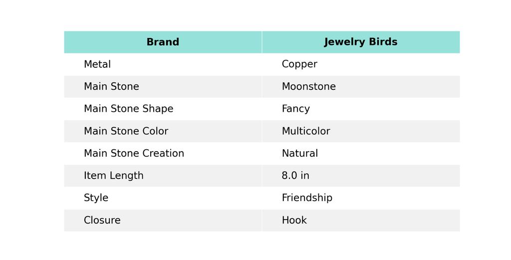 Moonstone Gemstone Electroformed Friendship Mother Gift Bracelet Jewelry Copper VP-124