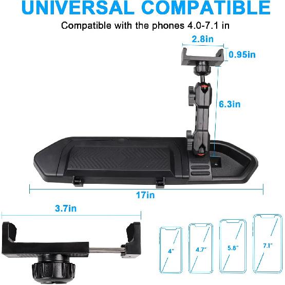 BESTAOO Car Phone Mount Compatible with 2018 Jeep Wrangler JL JLU & Gladiator JT, Multi-Mount Car Phone Holder Dash Tray System Kit with Cover