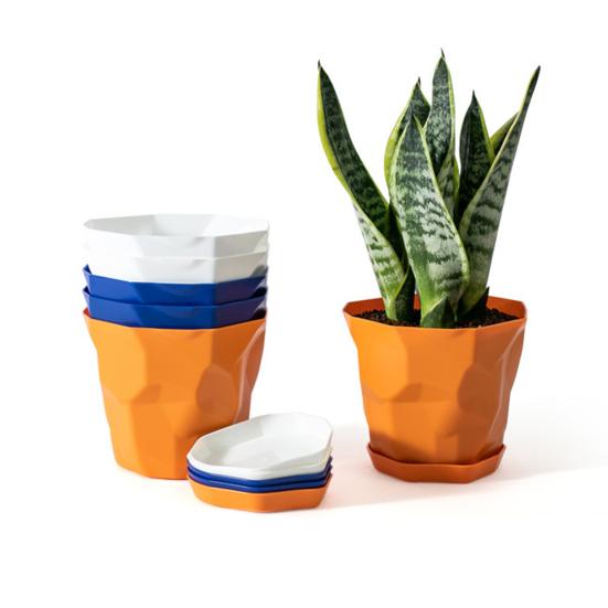 Flowerpot Durable Stable Decorative Breathable Succulents Nursery Garden Planter with Tray for Home