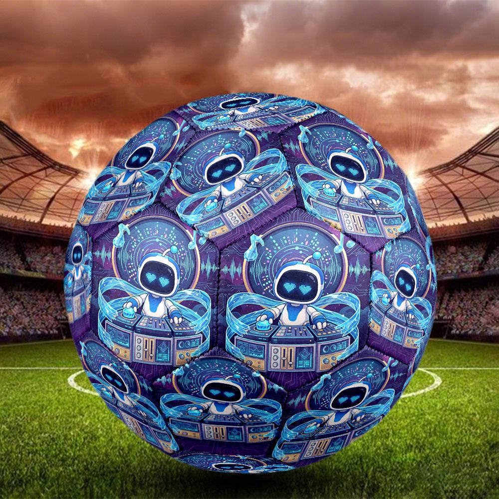Cosmic Bot Crew Print Size 5 Soccer Ball, Standard Match Football for Sports Game and Team Practice, Ideal Gift for Soccer Fans