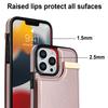 For iPhone 13 Pro Max Case Phone Cover TPU+PU Leather+Metal Shell with Card Holder