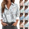 Women's Long Sleeve Buttoned Floral Print Casual Shirt Top