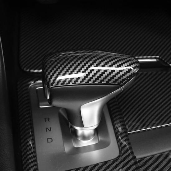 Bright ABS Carbon Fiber Car Center Gear Shift Knob Cover For Genesis G70 19-23