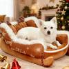 Sleigh Bed For Dogs Christmas Warm Puppy Nest Small Dog Warm Cave For Pet Parents Animal Lovers Cold Weather Home Office Living