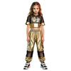 Kids Girls Hip Hop Jazz Dance Set Short Sleeve Number Graphic Hollow Out Mesh Crop Top with Shiny Cargo Pants for Stage Performance Competition