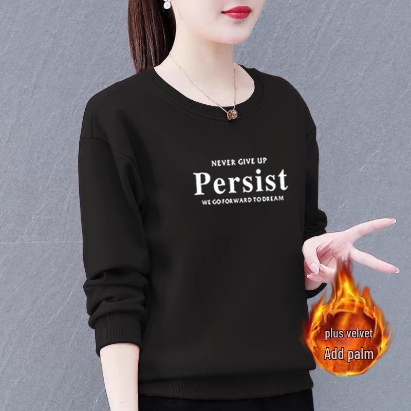 Женская толстовка Huamian больших размеров с бархатной подкладкой - повседневная куртка-пуловер свободного кроя на осень/зиму 2023 года