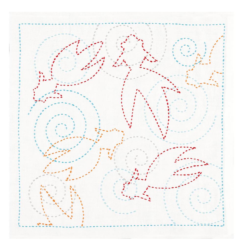 Olympus Sashiko Flower Dishcloth Summer Goldfish Kit, (White) SK-487