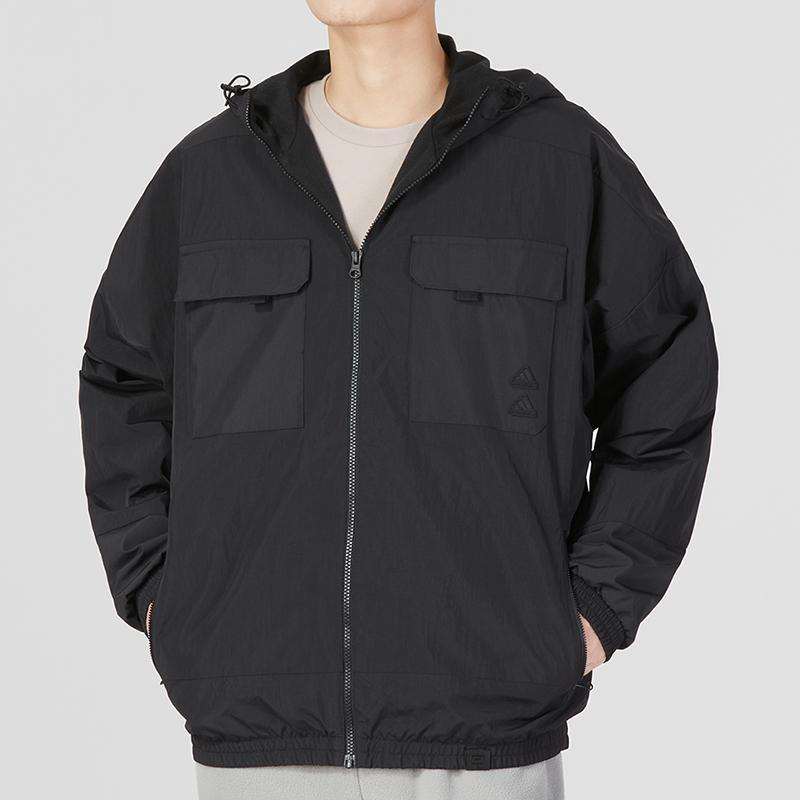 adidas Тканая куртка Essentials Мужская верхняя одежда Черный IA6959