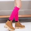 Women's Autumn Winter Warm Knitted Wool Leg Warmers Ladies' Fashion Fluorescent Color Leg Sleeves Korean Style Slouchy Socks