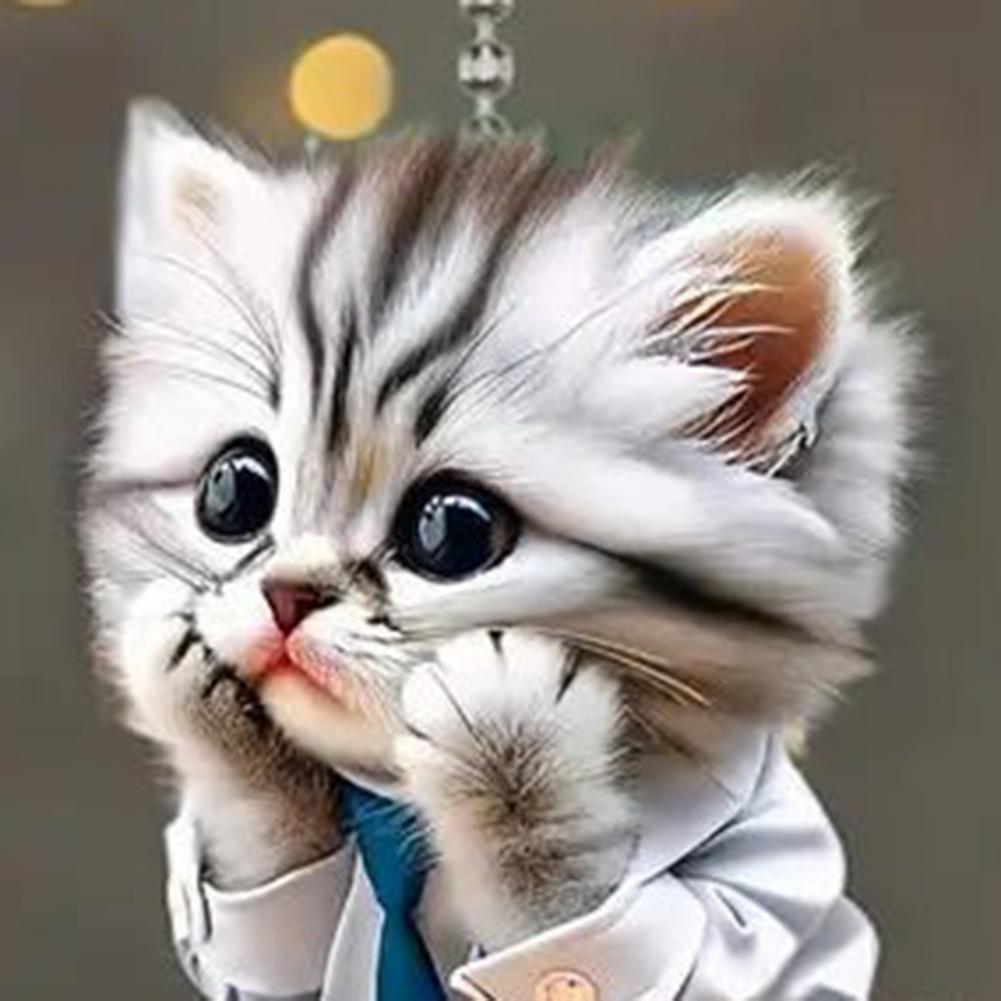 Car Pendant Hanging Ornament With Chain Realistic Animal Cat-Shaped Rearview Mirror Hanging Decor Car Interior Accessories