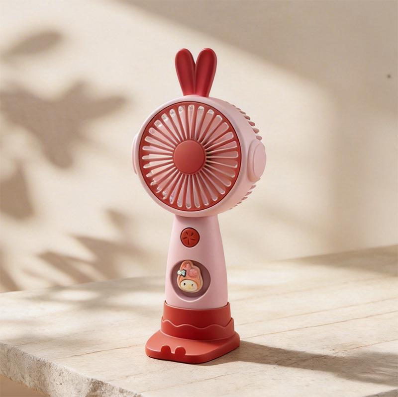 2026 USB Rechargeable Mini Handheld Fan with Silent Operation & Mobile Phone Holder, Custom Logo