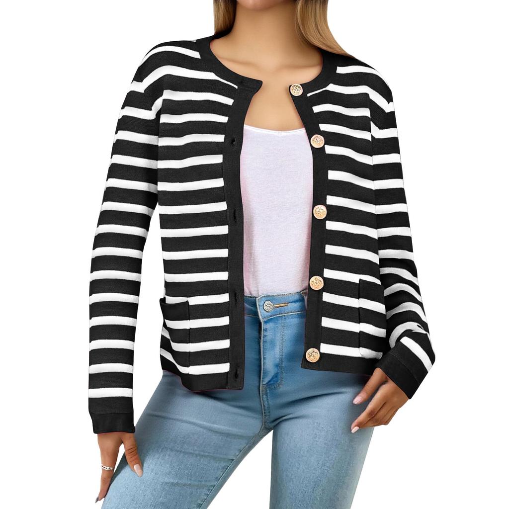 Women's Cardigan Sweater Clothing Fashion Cropped Jacket Trendy Casual Long Sleeve Top