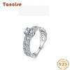 Tancise Classic 925 Sterling Silver Zircon Ring Ladies Jewelry Wedding Promise Party Gift
