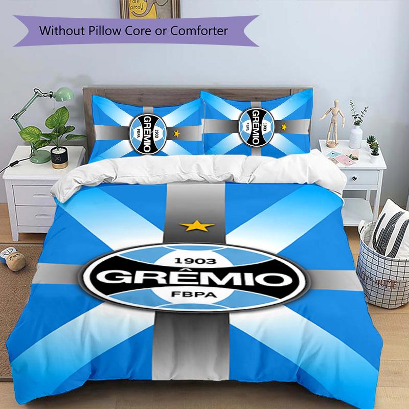 3pcs Grêmio logo pattern bedding set duvet cover set includes duvet cover &pillowcases, perfect all season bedroom decoration & gift