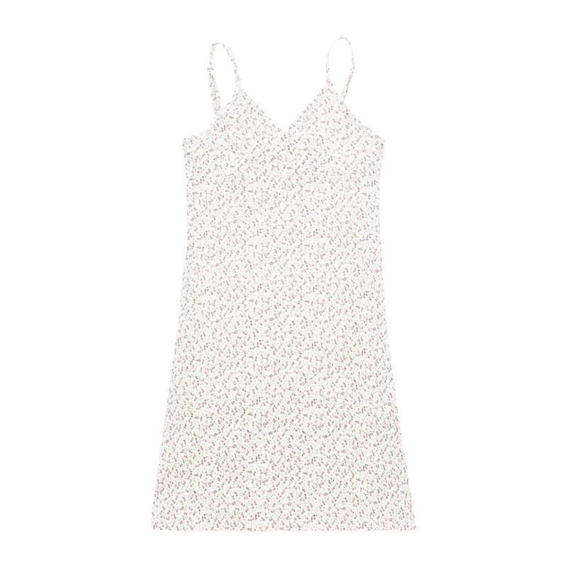 Женское платье на подтяжках в европейском и американском стиле с V-образным вырезом и цветочным принтом 2024 года