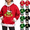Women's Christmas Casual Fleece-Lined Hoodie With Long Sleeves And Pockets Sweatshirt Top