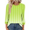 Women's Fashion Casual Seven Sleeve T-Shirt Print Round Neck Top