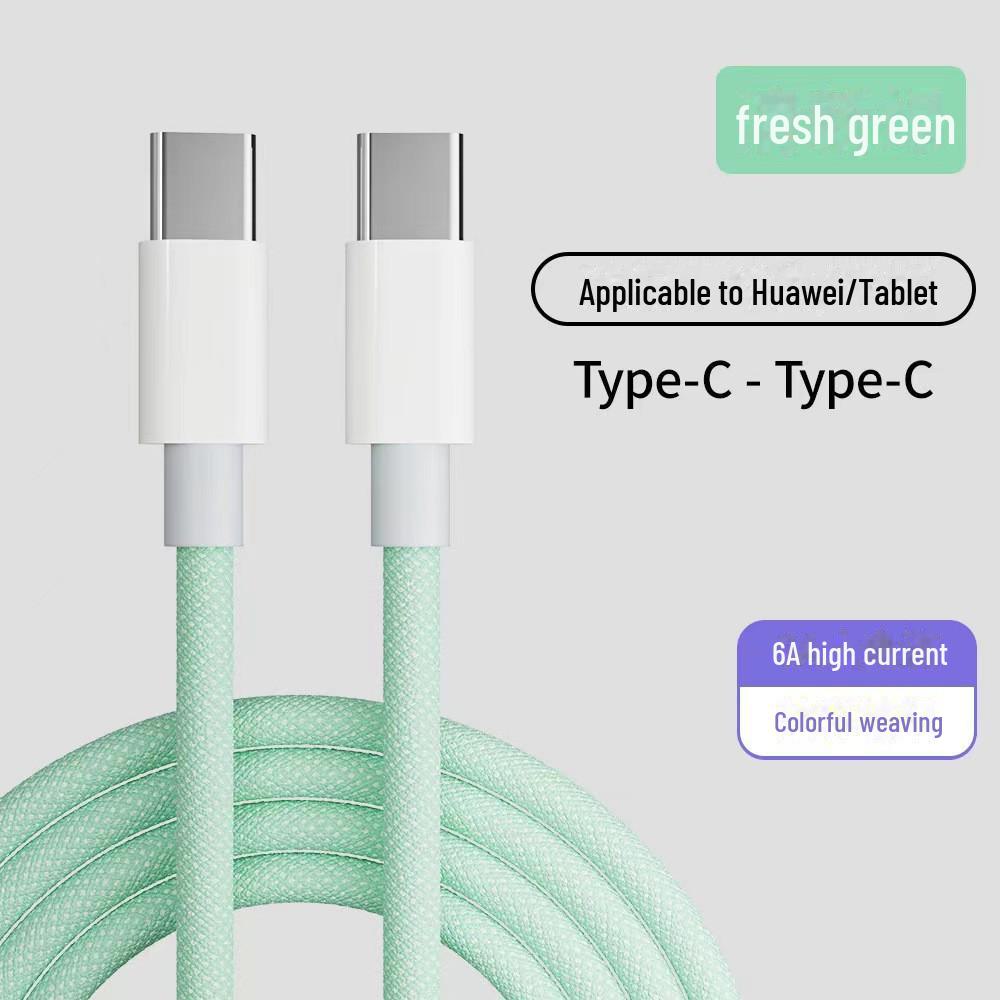 Certified 60W Super Fast Charging Dual USB-C Cable for Apple 15, Huawei, Xiaomi, Honor