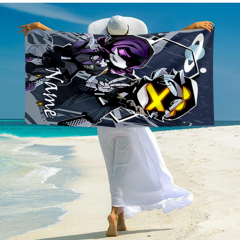 Custom Name Ultra-Soft Beach Towel with Murder Drones Theme,Ideal for Pool - Camping, Diving - Perfect Travel Essential, Vibrant Beach Towel.