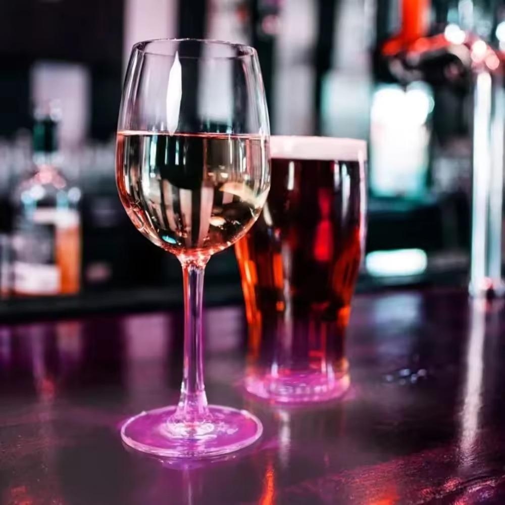 10 шт. Круглая светящаяся подставка на батарейках, светящаяся наклейка на чашку, светящаяся подставка под винную чашку, бутылка