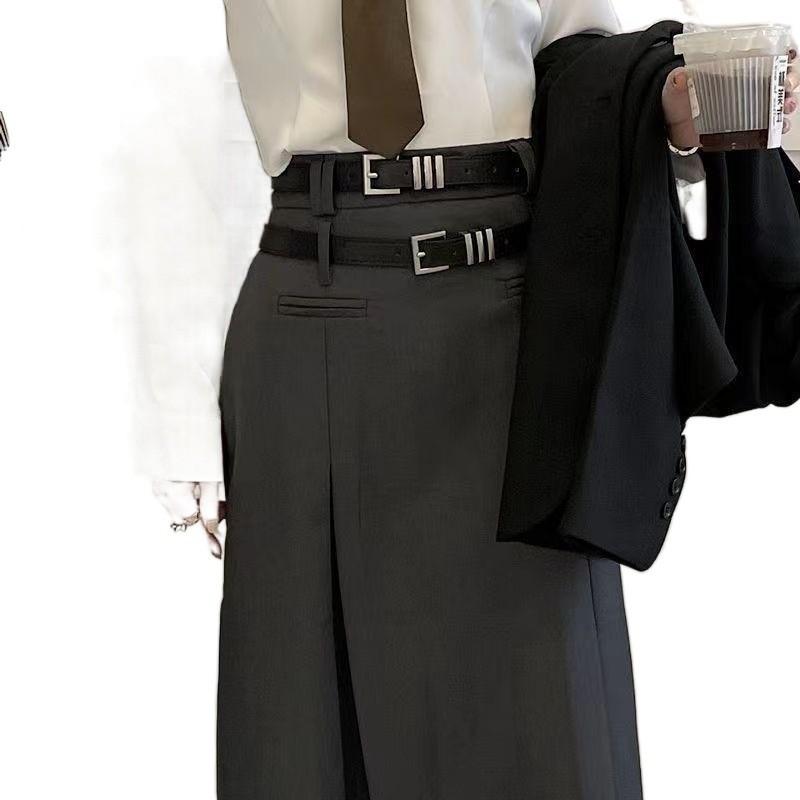 Винтажный черный женский ремень Легкий модный простой материал из ПУ для стильных нарядов