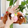 Cute Cartoon Capybara Plush Keychain Creative  Fluffty Toy Kawaii Doll Car Keyring Backpack Decoration Accessories Gifts