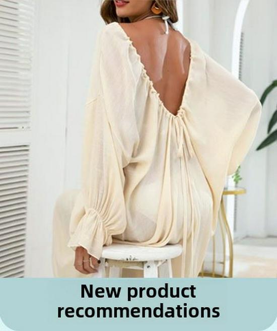 2024 New European & American Crochet Beach Cover-Up Dress