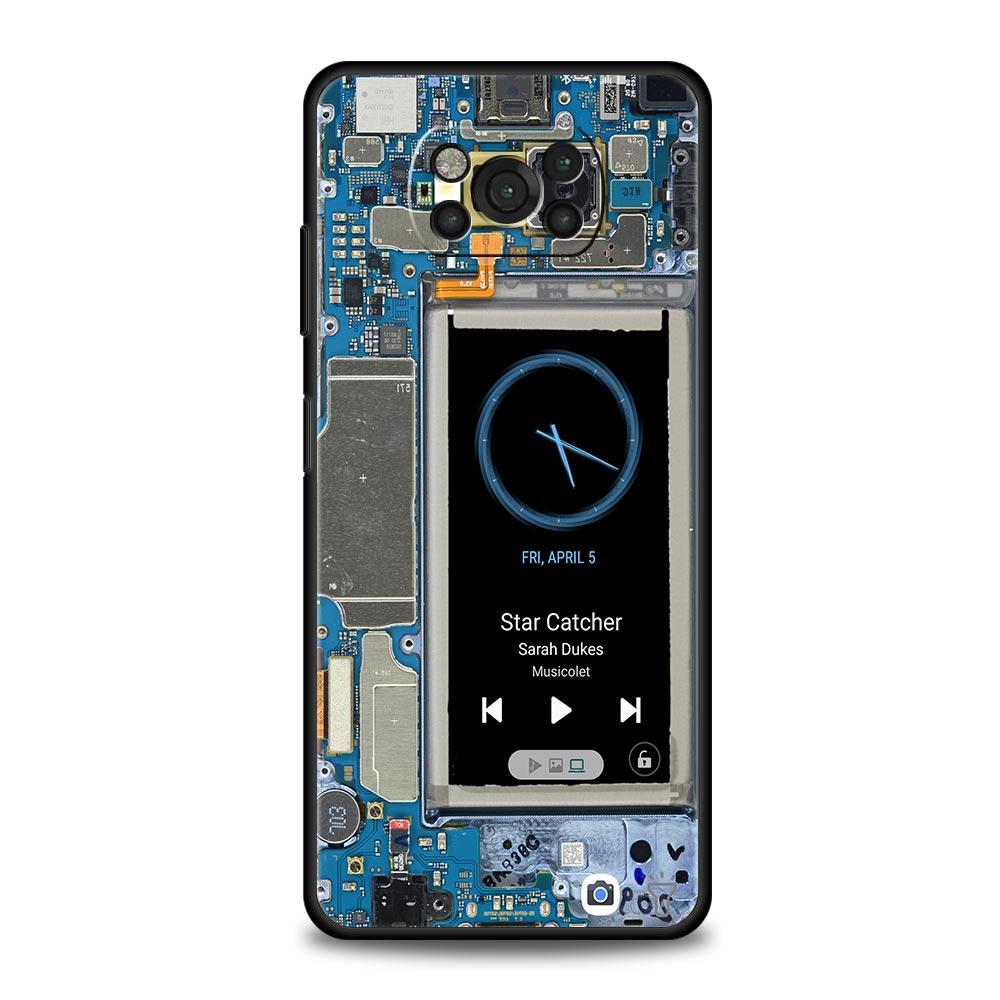 Чехол для телефона с рисунком печатной платы для Xiaomi Poco F7 F6 F5 F4 F3 X6 X5 X4 X3 NFC F7 Ultra M4 C51 C55 GT 5G Мягкий чехол из ТПУ