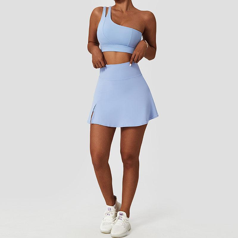 Цельный бюстгальтер для йоги телесного цвета на одно плечо, эластичное противоударное спортивное нижнее белье, женский жилет для бега и фитнеса