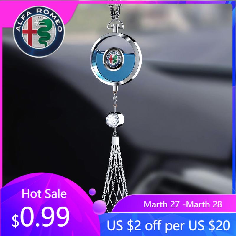 For Alfa Romeo Car Rearview Mirror Perfume Pendant Fragrance Hanging Accessories For Alfa Romeo 156 159 147 4C 8C 166 Giulia Giu