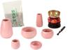 Naamukumachan Koubou Buddhist Altar Ceramic Orin Incense Burner Ash For Modern Mini Buddhist Maple Pink Set Set, 6-piece + Set, Included, Altars,