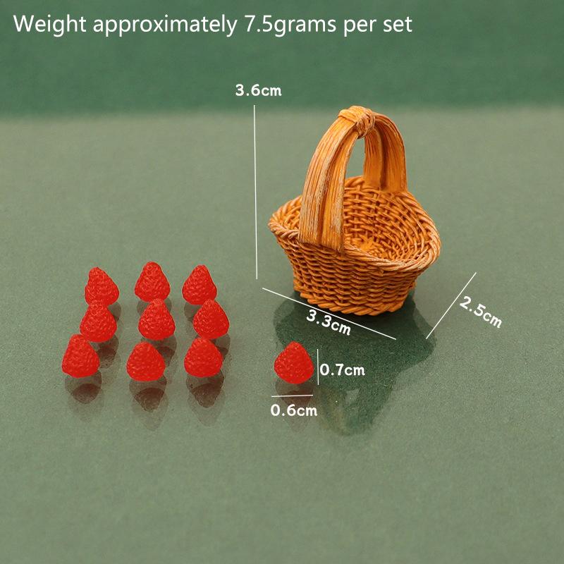 Miniature Dollhouse Fruit And Bread Basket Model Accessories Pretend Kitchen Food For Doll Toy Scene Photography Props