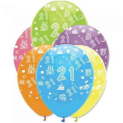 Creative Party Воздушный шар из латекса на 21-й день рождения (Упаковка из 6 шт.)