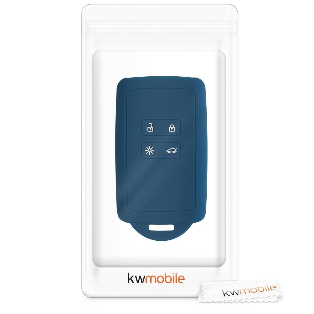 kwmobile Renault 4-кнопочный автомобильный ключ Smart Key (Только модели, совместимые с Keyless Go) Совместимый чехол - Силиконовая защита ключа - Защита автомобильного ключа