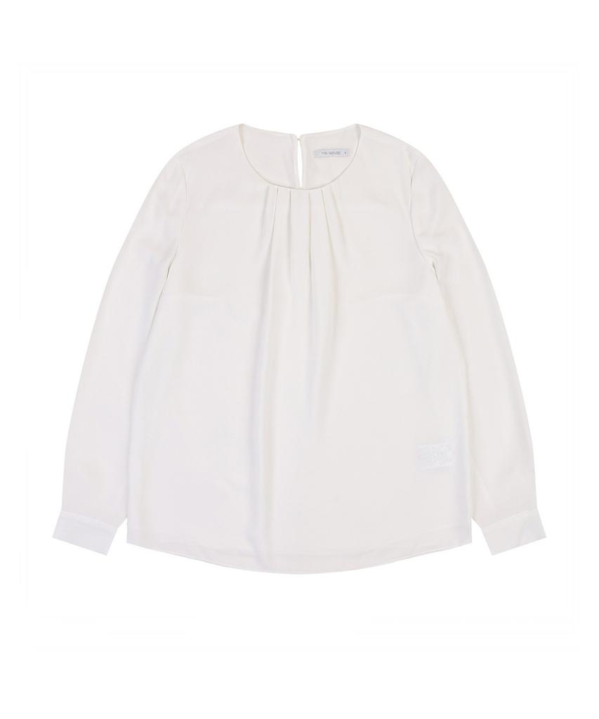 MESENSE Round Neck Shirred Blouse_Mb49Blp110Z