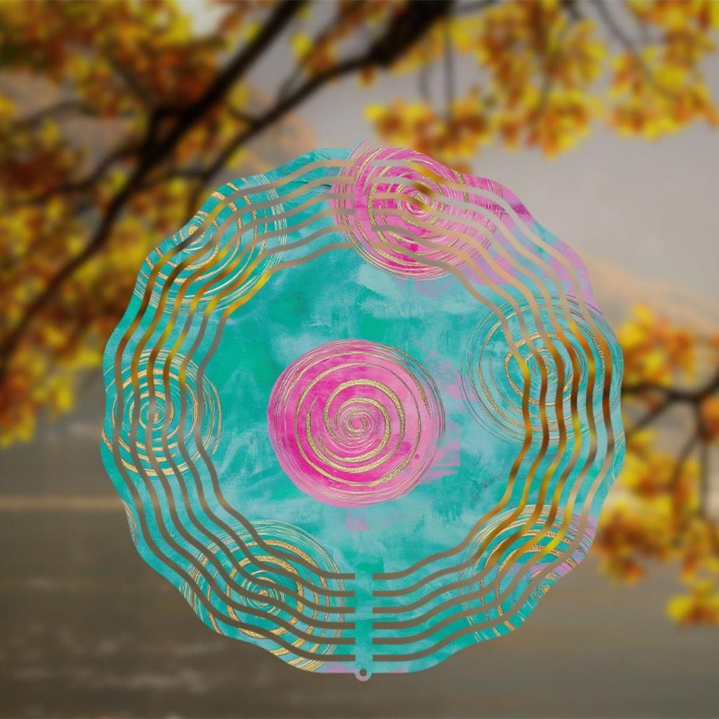 Элегантный подвесной колокольчик с вращающимся на 360 градусов крючком, 25 см, яркий абстрактный металлический уличный декор для балкона, газона, сада, идеальный подарок для всех сезонов