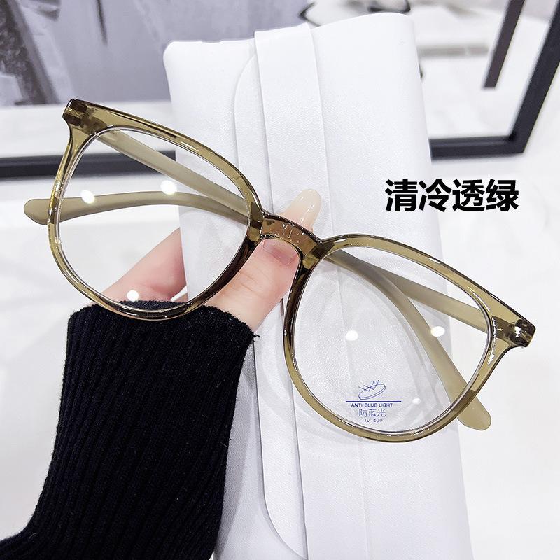 Очки без макияжа в квадратной оправе с оправой для женщин с большим лицом, плоские очки с защитой от синего света