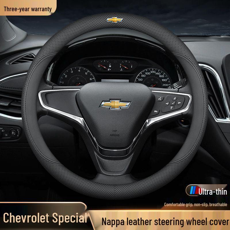 Genuine Leather Chevrolet Steering Wheel Cover for Cruze, Lanos, Sail, Malibu XL, Cavalier, Orlando, Equinox