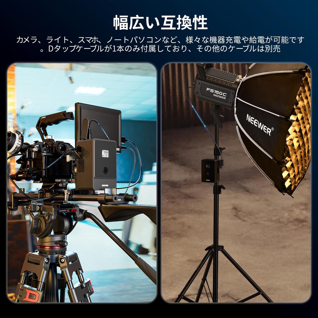 NEEWER Мини-аккумулятор 6800 мАч 99 Втч с двойным портом USB Type-C PD 65 Вт и OLED-дисплеем для видеокамер, совместимый с SmallRig BMPCC 4k и 6k, V-Mount 14,5 В