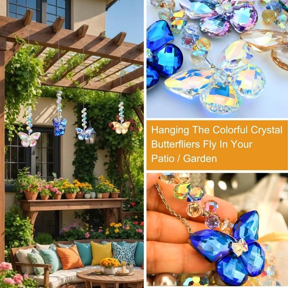 Colourful Rainbow Maker Exquisite Artificial Crystal Suncatcher Flower Sun Catcher Outdoor